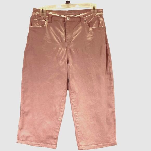 Gloria Vanderbilt Amanda Skimmer Capri Jeans Size 4 Pink Slimming Effect - Picture 1 of 11